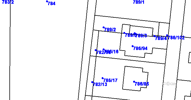 Parcela st. 782/14 v KÚ Jehnice, Katastrální mapa
