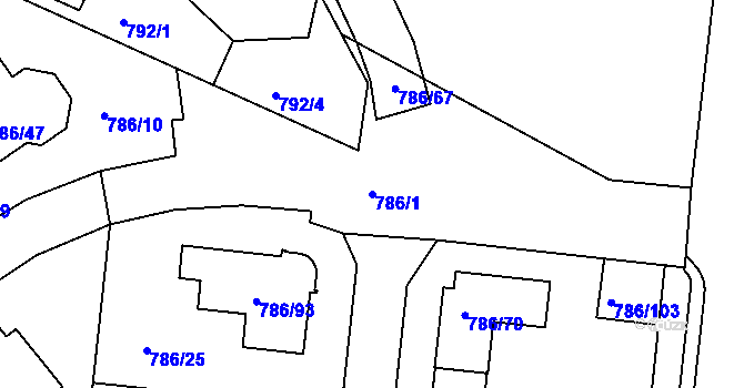 Parcela st. 786/1 v KÚ Jehnice, Katastrální mapa