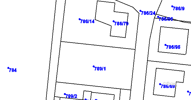 Parcela st. 786/15 v KÚ Jehnice, Katastrální mapa
