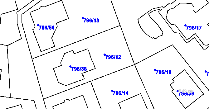 Parcela st. 796/12 v KÚ Jehnice, Katastrální mapa