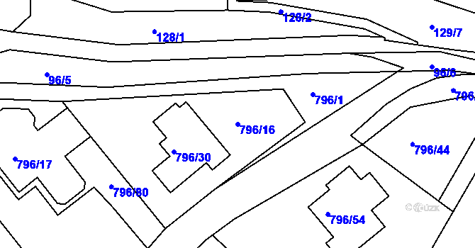 Parcela st. 796/16 v KÚ Jehnice, Katastrální mapa