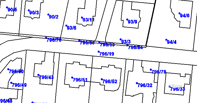 Parcela st. 796/19 v KÚ Jehnice, Katastrální mapa