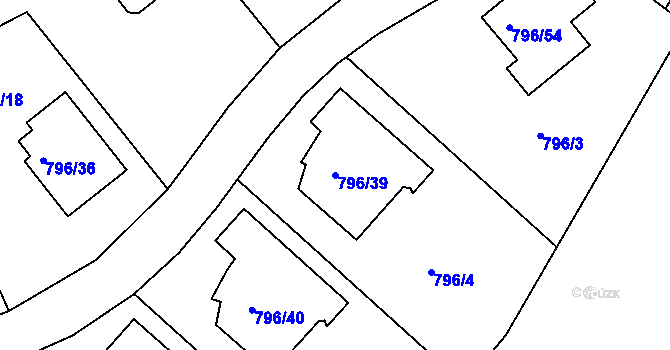 Parcela st. 796/39 v KÚ Jehnice, Katastrální mapa