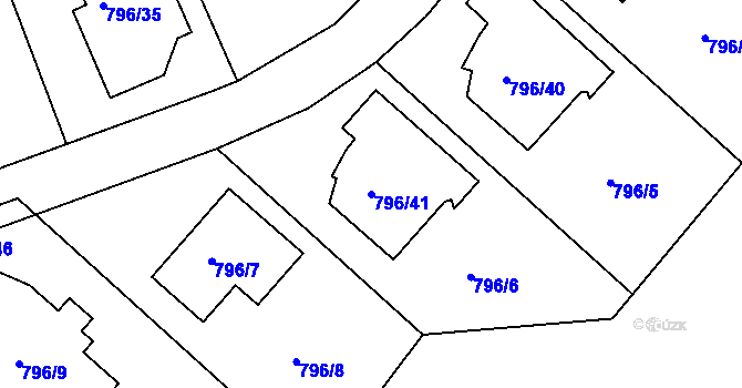 Parcela st. 796/41 v KÚ Jehnice, Katastrální mapa