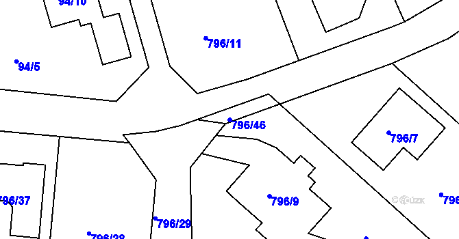 Parcela st. 796/46 v KÚ Jehnice, Katastrální mapa