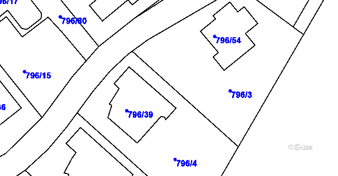 Parcela st. 796/55 v KÚ Jehnice, Katastrální mapa