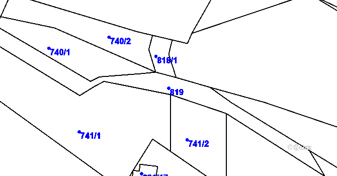 Parcela st. 819 v KÚ Jehnice, Katastrální mapa