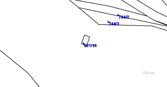 Parcela st. 821/16 v KÚ Jehnice, Katastrální mapa