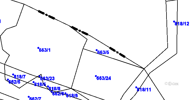Parcela st. 663/5 v KÚ Jehnice, Katastrální mapa