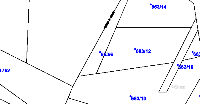 Parcela st. 663/6 v KÚ Jehnice, Katastrální mapa