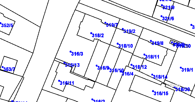 Parcela st. 316/6 v KÚ Jehnice, Katastrální mapa