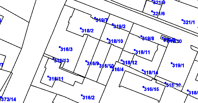 Parcela st. 316/7 v KÚ Jehnice, Katastrální mapa