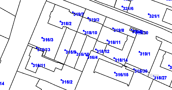 Parcela st. 316/8 v KÚ Jehnice, Katastrální mapa