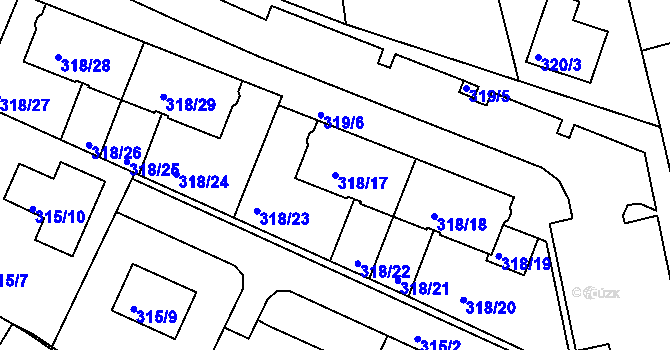 Parcela st. 318/17 v KÚ Jehnice, Katastrální mapa
