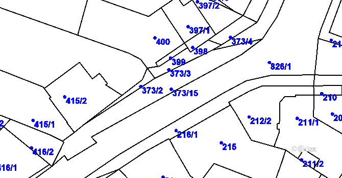 Parcela st. 373/15 v KÚ Jehnice, Katastrální mapa