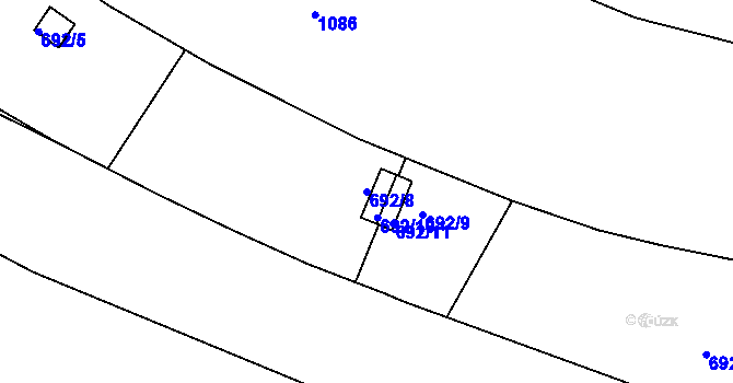 Parcela st. 692/8 v KÚ Jehnice, Katastrální mapa