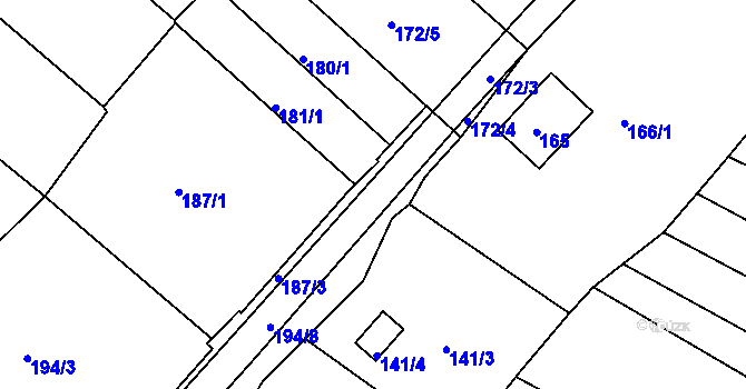 Parcela st. 181/3 v KÚ Jehnice, Katastrální mapa