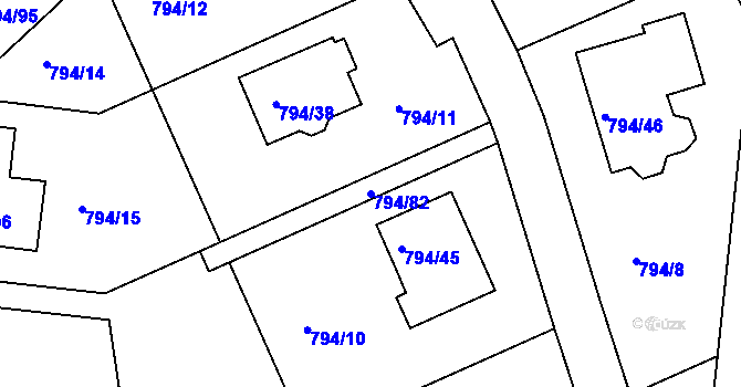Parcela st. 794/82 v KÚ Jehnice, Katastrální mapa