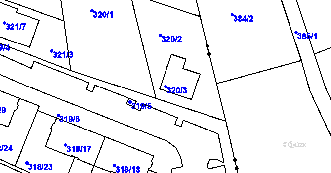 Parcela st. 320/3 v KÚ Jehnice, Katastrální mapa