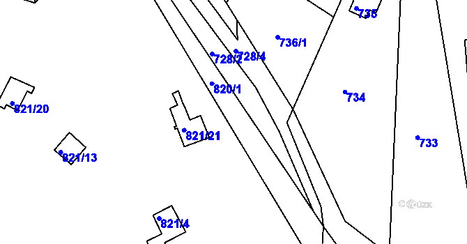 Parcela st. 820/8 v KÚ Jehnice, Katastrální mapa