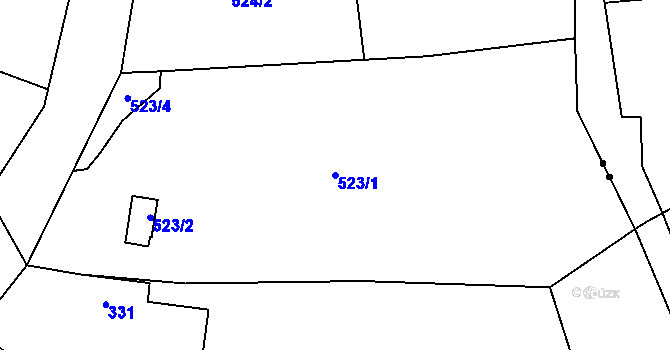 Parcela st. 523/1 v KÚ Jehnice, Katastrální mapa