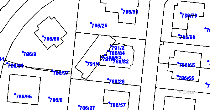 Parcela st. 786/83 v KÚ Jehnice, Katastrální mapa