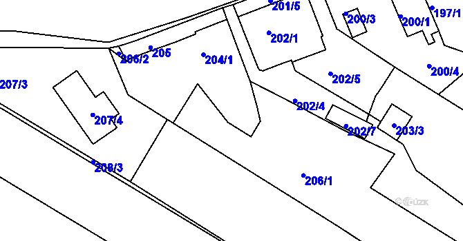 Parcela st. 204/3 v KÚ Jehnice, Katastrální mapa