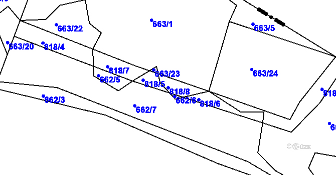 Parcela st. 818/8 v KÚ Jehnice, Katastrální mapa