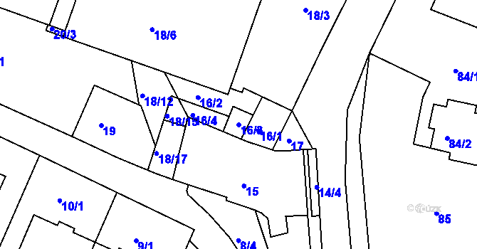 Parcela st. 16/3 v KÚ Jehnice, Katastrální mapa
