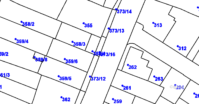 Parcela st. 373/16 v KÚ Jehnice, Katastrální mapa