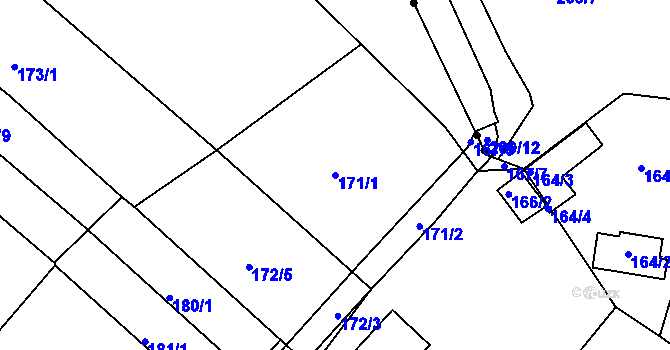 Parcela st. 171/1 v KÚ Jehnice, Katastrální mapa