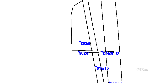Parcela st. 802/9 v KÚ Jehnice, Katastrální mapa