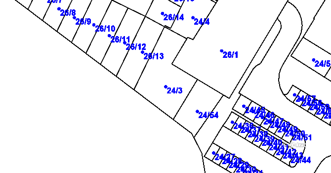 Parcela st. 24/3 v KÚ Jehnice, Katastrální mapa