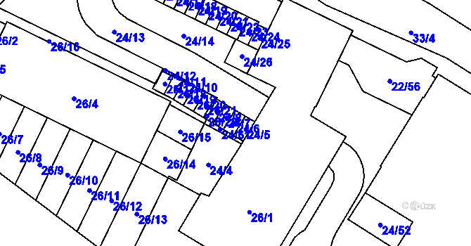 Parcela st. 24/6 v KÚ Jehnice, Katastrální mapa