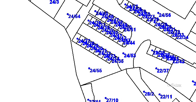Parcela st. 24/32 v KÚ Jehnice, Katastrální mapa