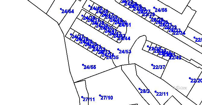 Parcela st. 24/34 v KÚ Jehnice, Katastrální mapa