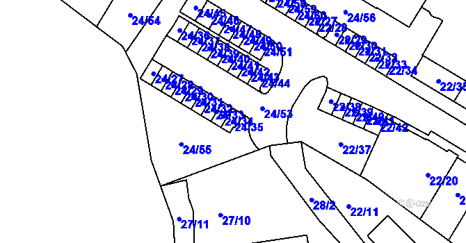 Parcela st. 24/35 v KÚ Jehnice, Katastrální mapa