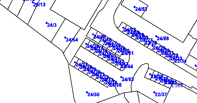 Parcela st. 24/39 v KÚ Jehnice, Katastrální mapa