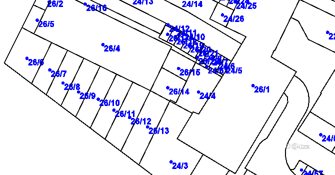 Parcela st. 26/14 v KÚ Jehnice, Katastrální mapa