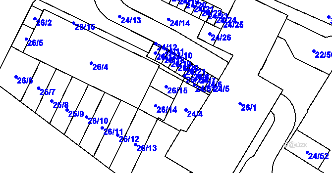 Parcela st. 26/15 v KÚ Jehnice, Katastrální mapa