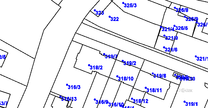 Parcela st. 319/7 v KÚ Jehnice, Katastrální mapa