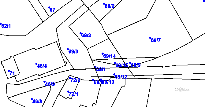 Parcela st. 69/14 v KÚ Jehnice, Katastrální mapa