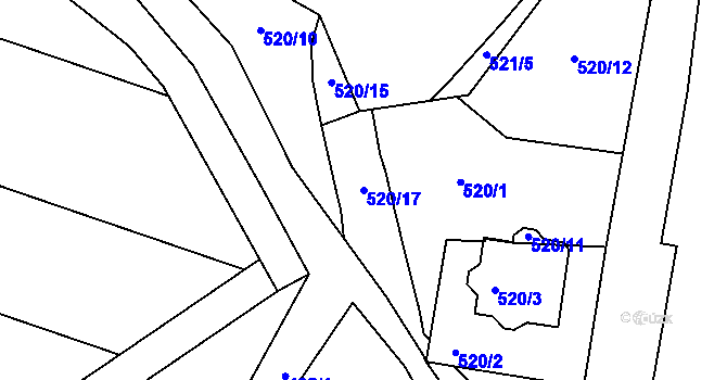 Parcela st. 520/17 v KÚ Jehnice, Katastrální mapa