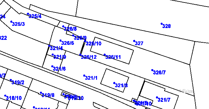 Parcela st. 326/11 v KÚ Jehnice, Katastrální mapa