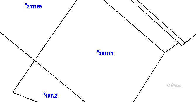 Parcela st. 217/11 v KÚ Jelence, Katastrální mapa