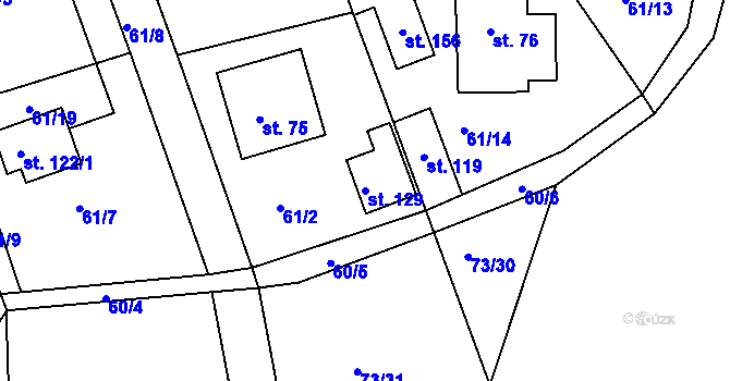 Parcela st. 129 v KÚ Jelence, Katastrální mapa