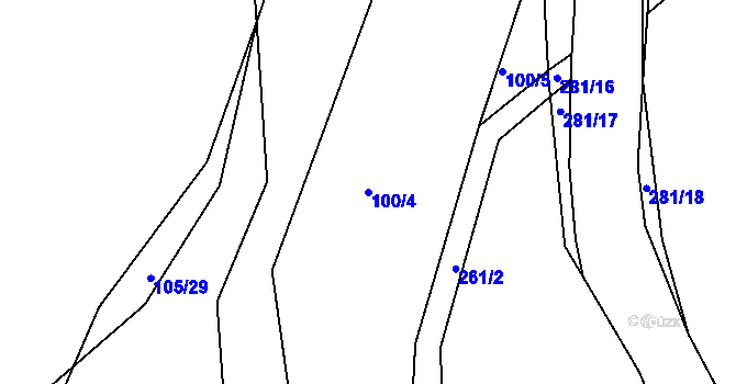 Parcela st. 100/4 v KÚ Jelence, Katastrální mapa