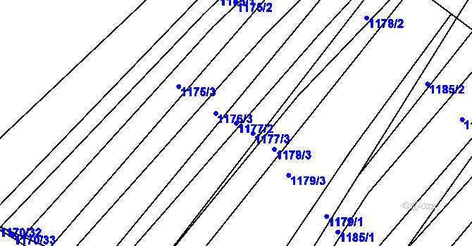 Parcela st. 1177/2 v KÚ Jemnice, Katastrální mapa