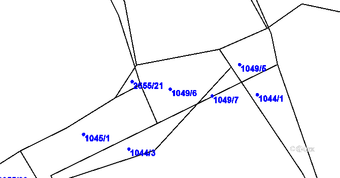 Parcela st. 1049/6 v KÚ Jemnice, Katastrální mapa