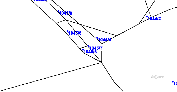 Parcela st. 1045/7 v KÚ Jemnice, Katastrální mapa